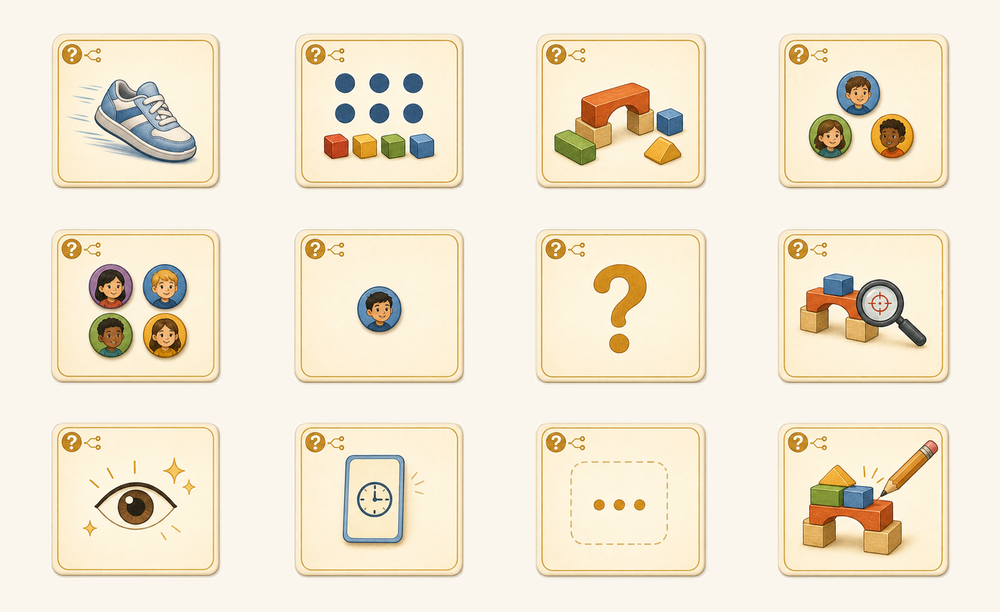A grid of illustrated question-cards from The Robot That Asked Why